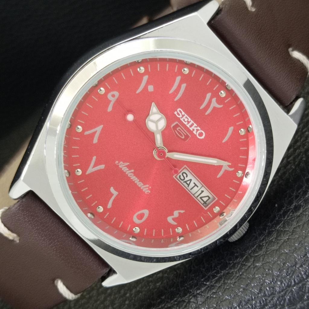 

REFURBISHED SEIKO 5 AUTOMATIC 6309A VINTAGE JAPAN MENS RED DIAL WATCH a441375-5 Sk-a441375