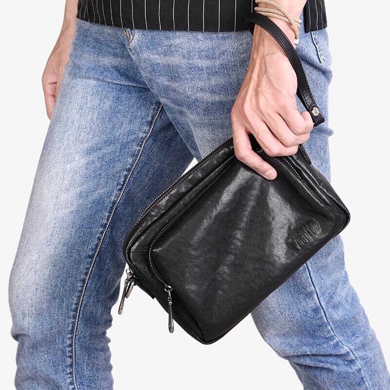 Pai Bao Jue Men's Genuine Leather Crossbody Shoulder Bag