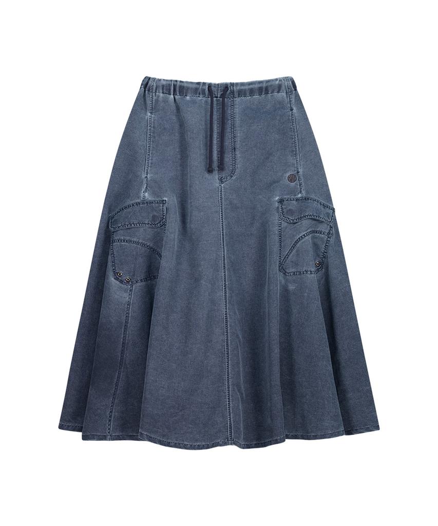 Off Grid Og Shield Pigment Cargo Flare Skirt - Navy