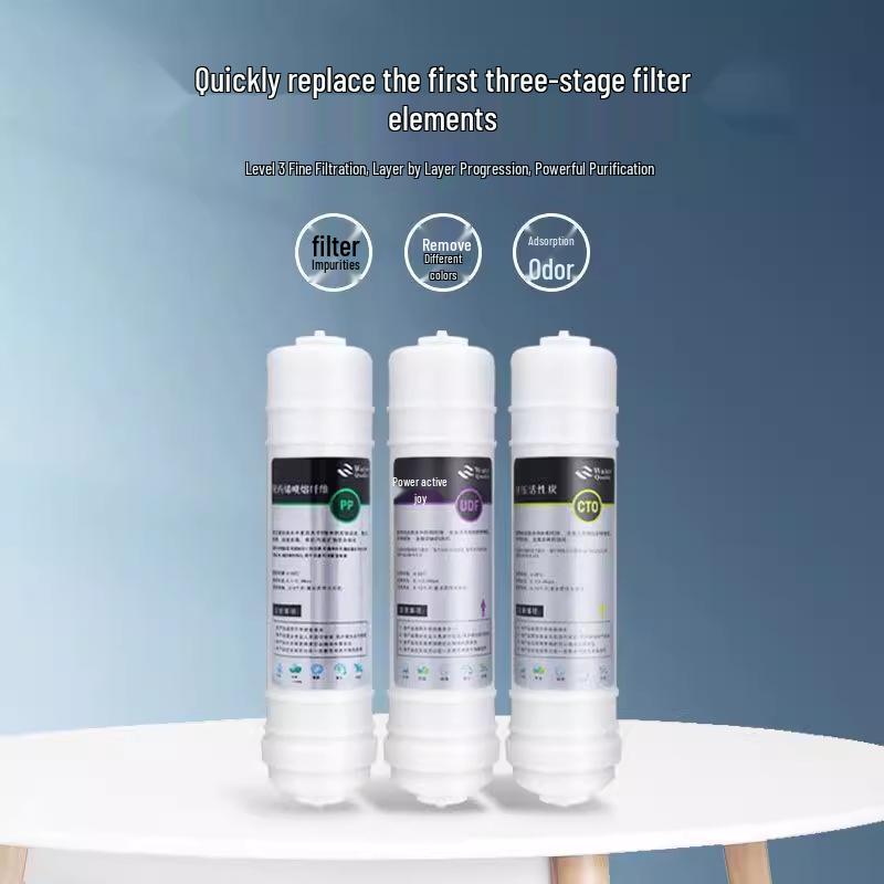 Korean Style Quick-Connect Filter Set: PP/UDF/CTO Stages + UF Ultrafiltration Membrane & T33 Post-filter.