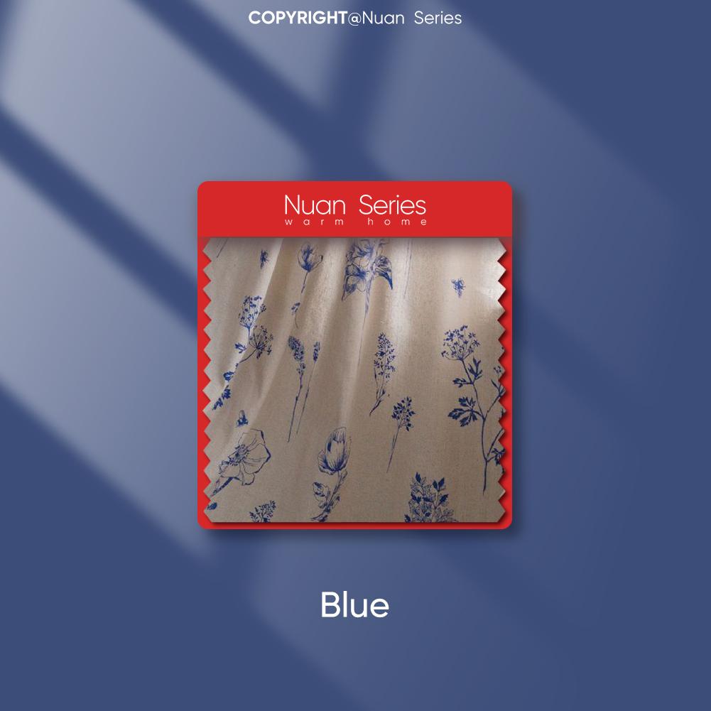 

1 шт. серия Nuan, винтажный деревенский стиль, цветочный принт, бахрома, занавеска для маленького окна, кухни, спальни, гостиной, балкона, домашний декор W150cm x L160cm синий