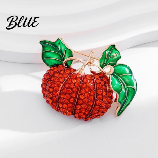 Pumpkin Brooch Pin Rhinestone Brooch, Lapel for Halloween Thanksgiving Harvest Festival, Autumn Clothing Accessory Suits Coats Bags Decorative Pins
