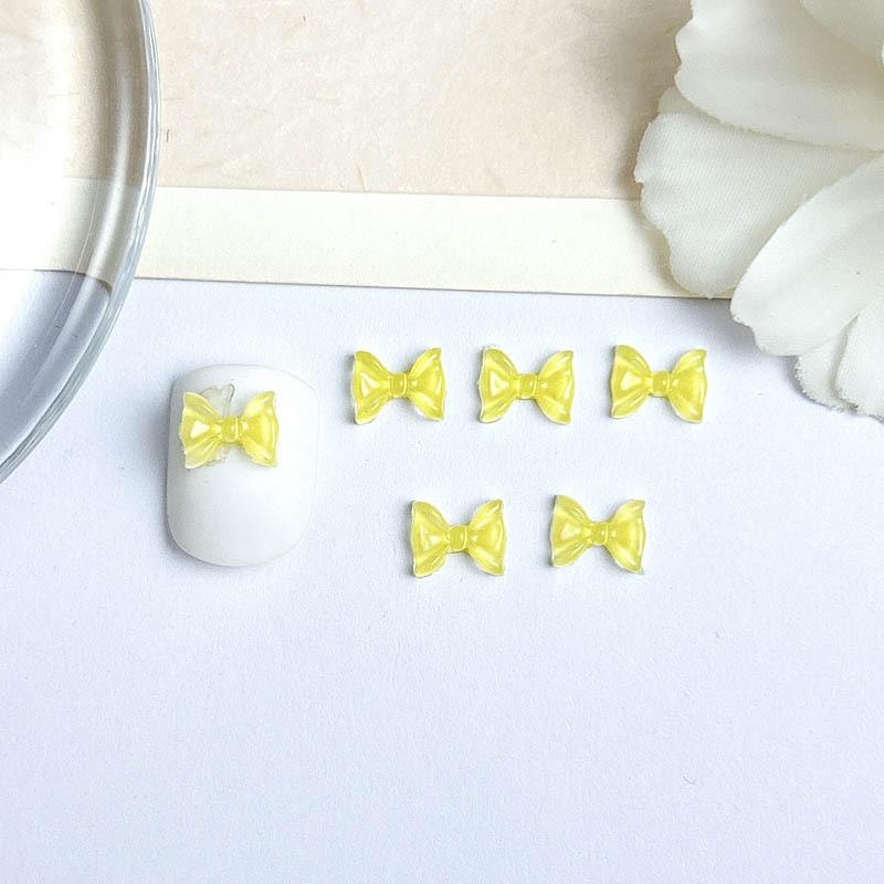 Nail Art Ice Transparent Bow Summer Internet Celebrity Water Ripple Jelly Color Bow Tie Resin Nail DIY Decorations