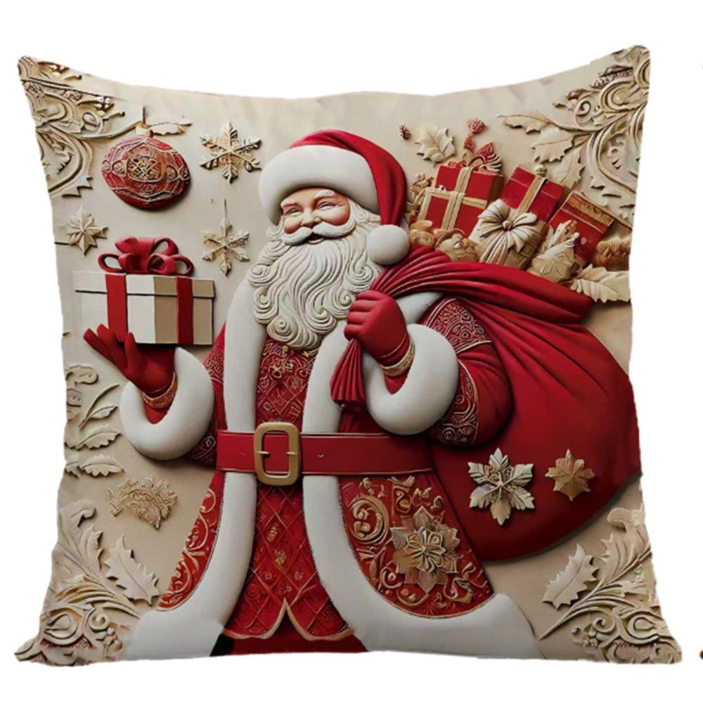 Short Christmas Day Pillowcase Santa Claus Xmas Tree Throw Pillow Cover Snowman Reindeer Decorative Cushion Cover 1090₽