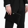 Prada Classic Fashion Zipper Closure Detachable Wrist Strap Strapless Nylon Clutch Wristlet Handbag Men handbags Black 2NH004-2DMH-F0002