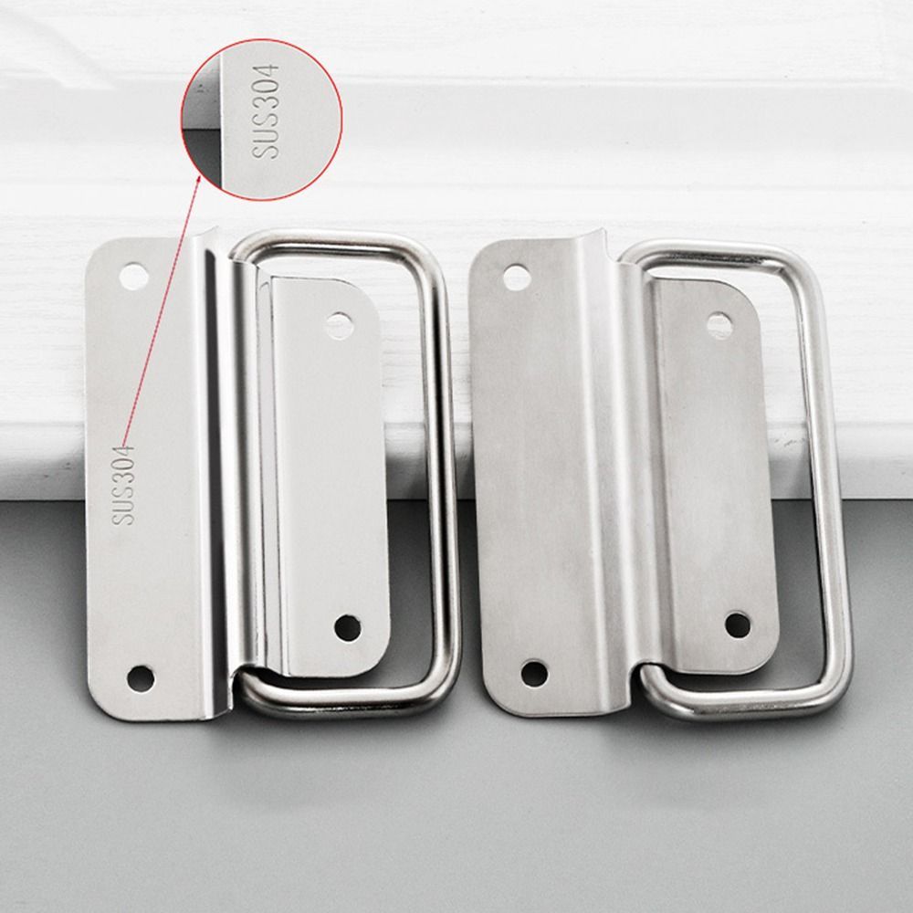201/304 Stainless Steel Door Handle Box Handle Cabinet Drawer Wardrobe Door Handle with Screws Durable Hardware Accessories