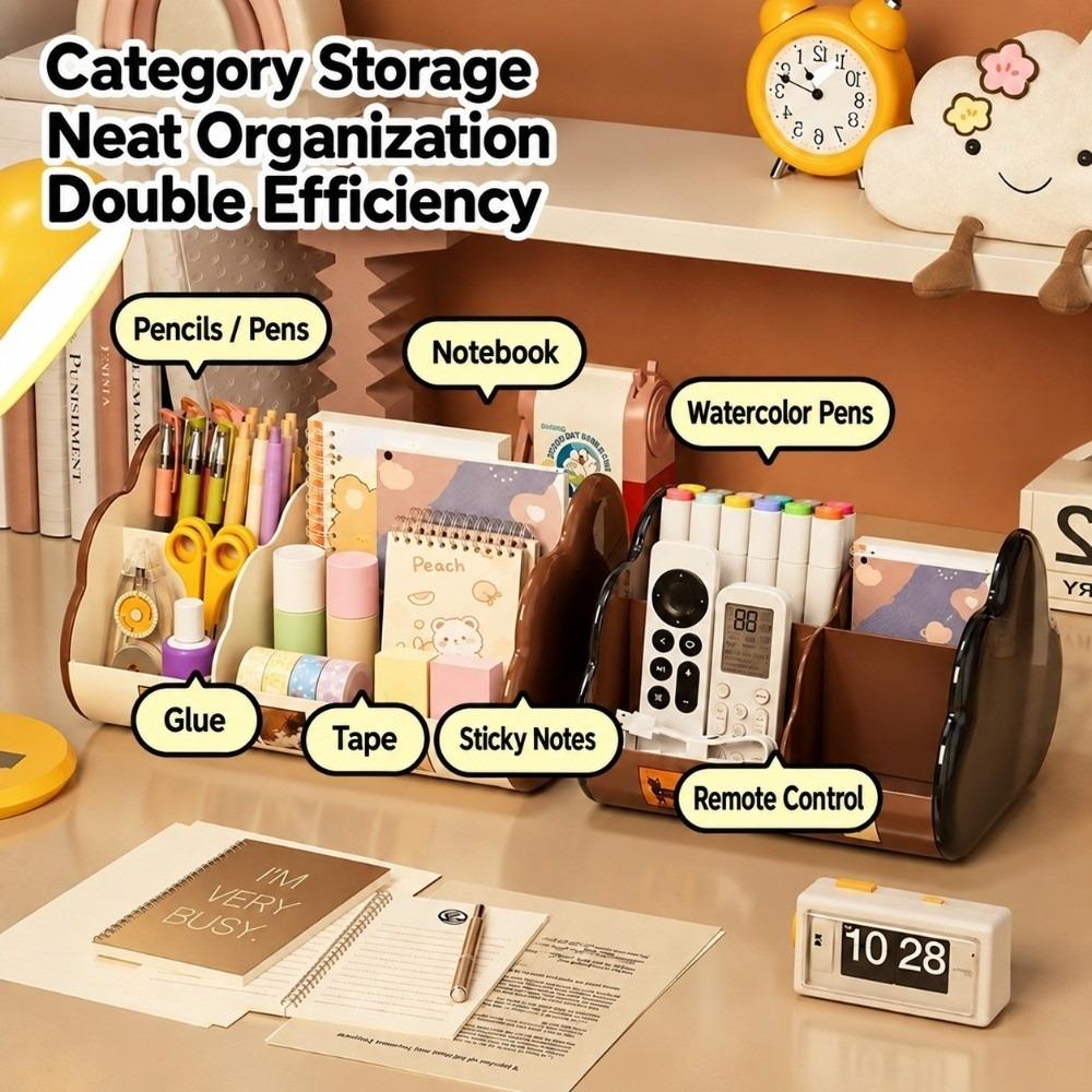 Plastic Desk Organizer Cloud Shape Pen Holder Practical Desktop Storage Box School Office Home