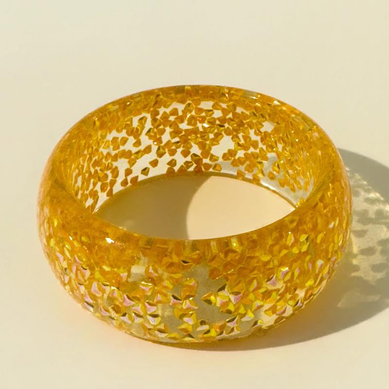 Accessories, exaggerated round resin glitter bracelets, transparent bracelets wholesale
