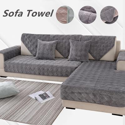 Kurzer Plüsch-Sofabezug, einfarbig, rutschfest, Sofakissen, Handtuch für Wohnzimmer, Möbel, Dekor, Schonbezüge, Couchbezüge
