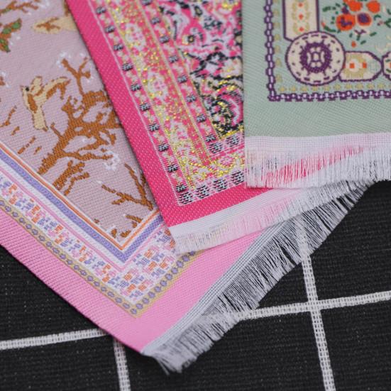 Dollhouse Carpet Floral Pattern Miniature Floor Rug with Tassel Decoration for Play