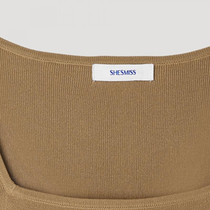 [She S miSS] Square Neck Rib Knit Top SSkpop22210 Ca