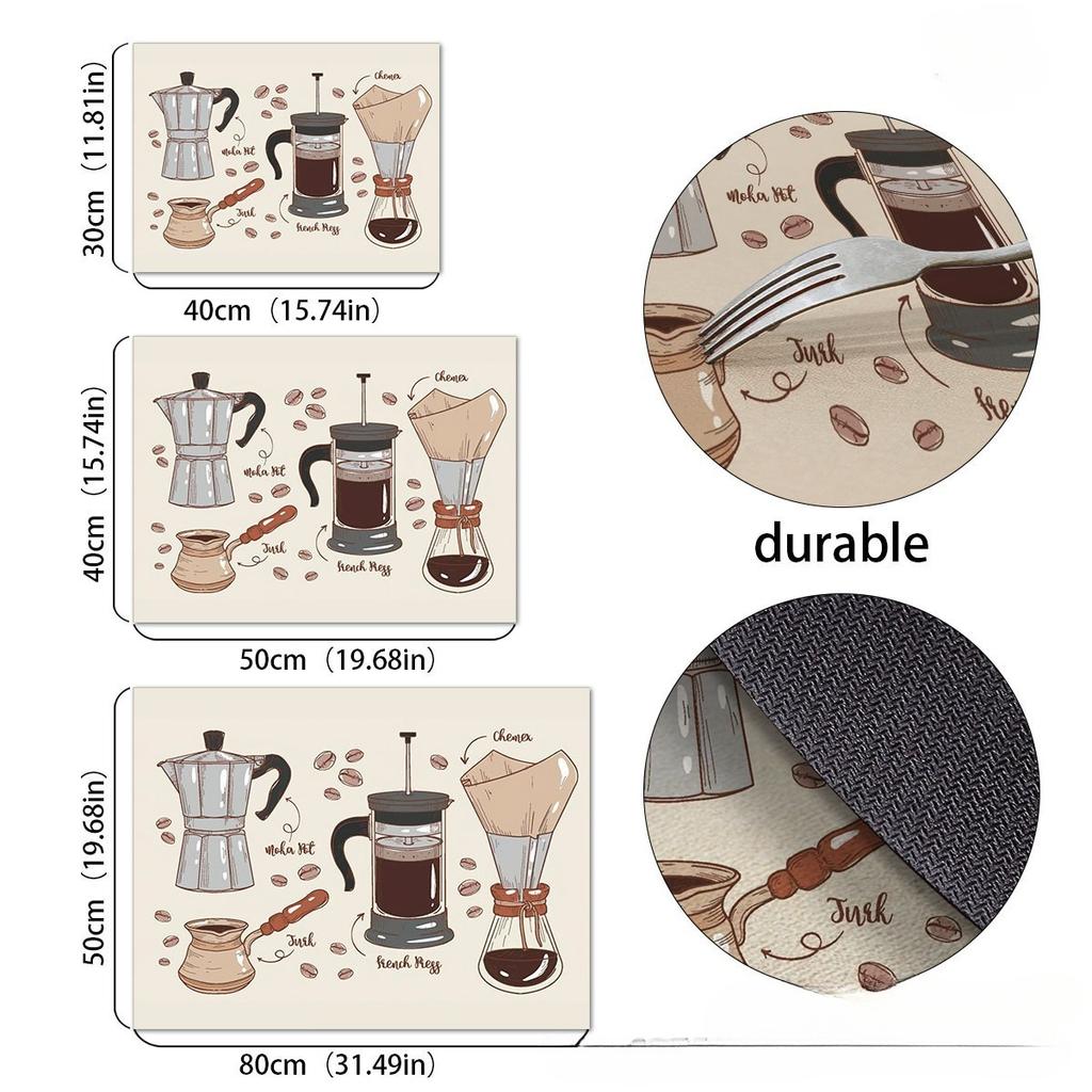 1Pcs Boho Coffee Bar Coffee Rubber Drying Mat Tableware for Coffee Shop Kitchen Carpet Tableware Durable Diatom Mud Table Mat Pet Coffeeware Mat