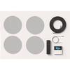 Haut-parleurs FONESTAR KS-WALL 4 - Bluetooth USB FM AUX - Noir - Amplificateur - 25 Watts - 4 Haut-parleurs