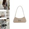 Chic Bowknot Korean Style Soft Leather Baguette Bag For Summer 2024 In Trendy Colors