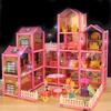 Colorful Led Light Huge Dollhouse 14 Rooms 7 Designs Perfect Gift For Girls