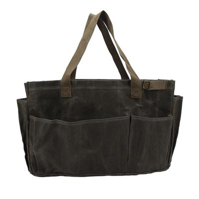 Canvas Pot Bag Waterproof Wearproof Large Capacity Comfortable Grip Canvas Bag for Camping OD Green