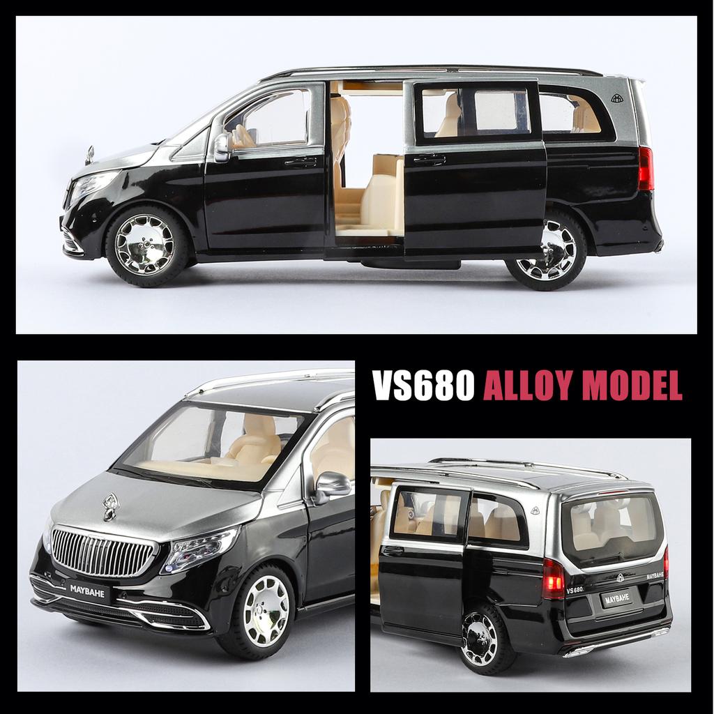 1:24 Mercedes-Maybach VS680 Luxury Large MPV Simulation Alloy Car Model Kids' Toy Car Brithday Gifts Collectible Decoration