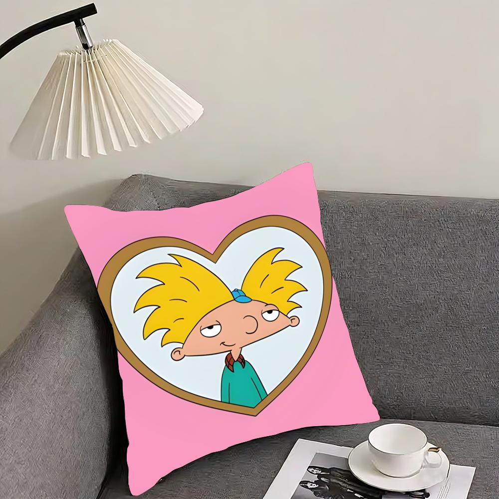 

Hey Arnold Cushion Cover Reversible Plush Pillow Cover – For car, sofa, bedroom, perfect as a gift. 12x12Inch