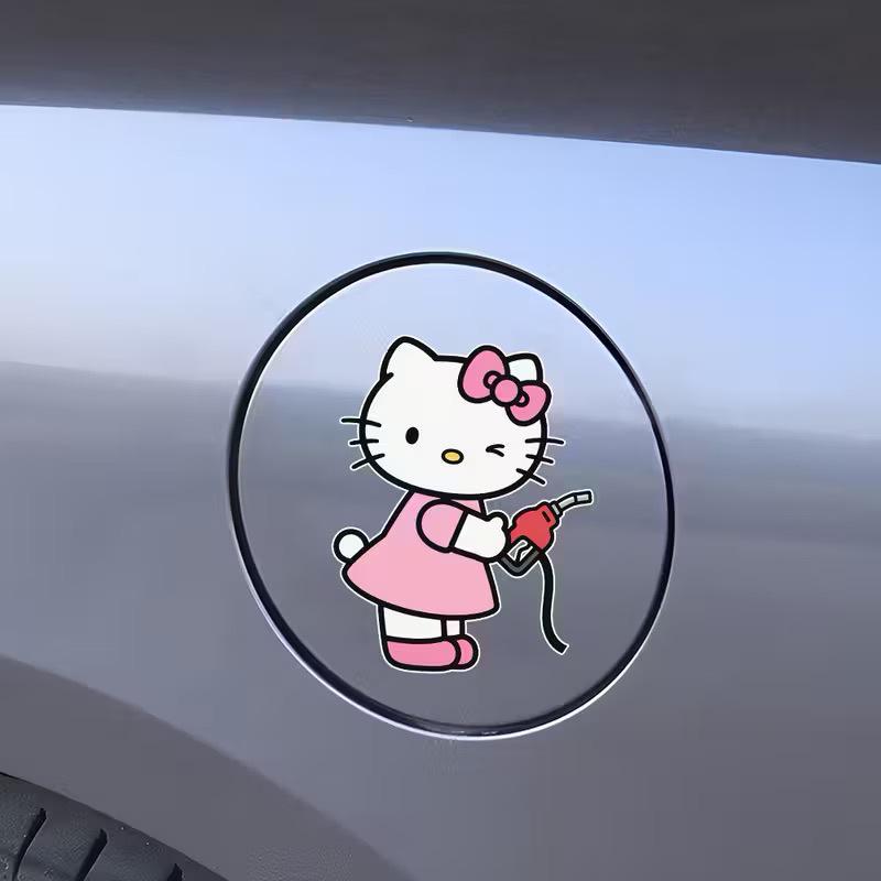 Cute Cartoon KT Cat Oil Cap Sticker for Car Decoration
