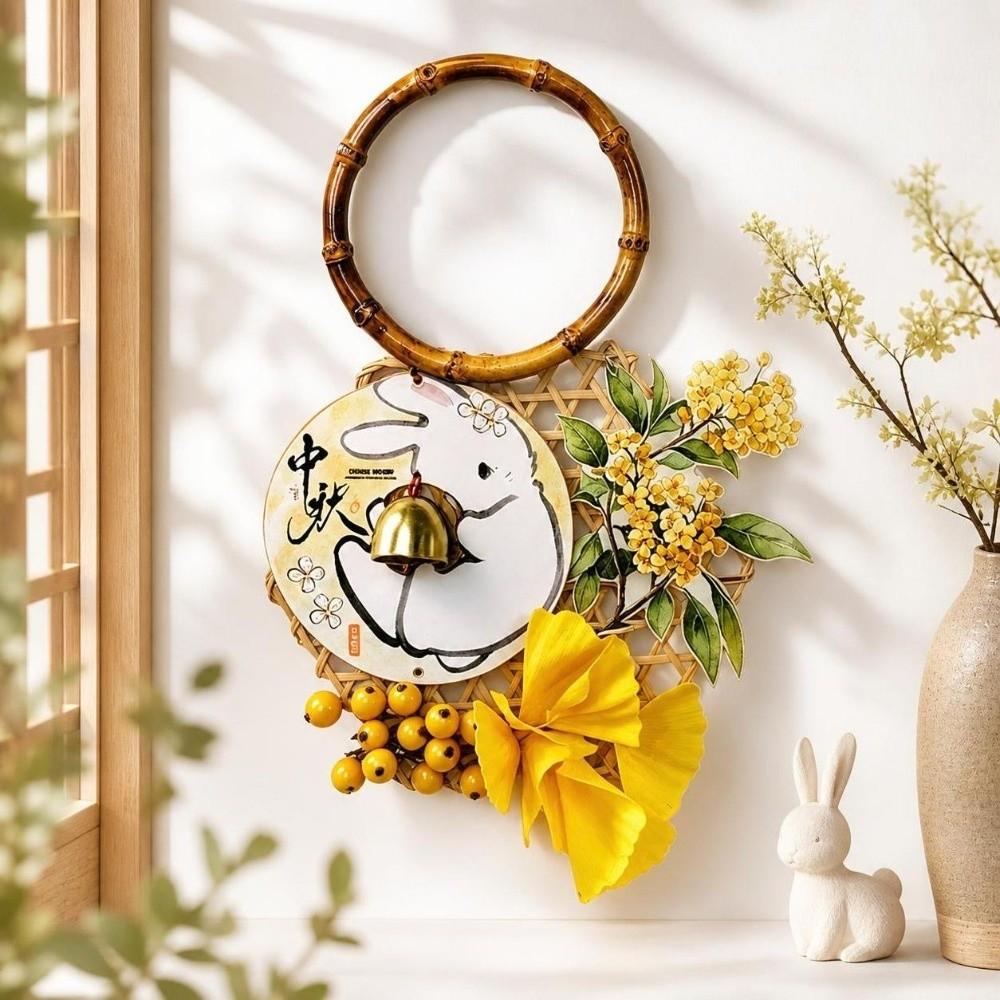 Home Decor Hanging Mid-Autumn Festival Ornaments Pendant Bamboo Weaving Wall Decoration Hollow Out Flower Door Ornaments Home