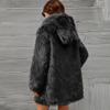 Cheng Juan autumn and winter new products hooded ears long imitation fur coat top women