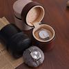 Round Flip-Top Watch Storage Box PU Leather Watch Storage Holder Watch Display Case  Daily Commute