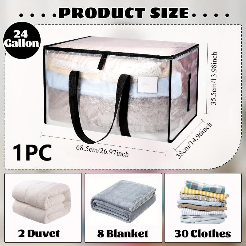 12Pack 90L Heavy Duty Storage Bags with LidsTransparent Zippered Moving Totes for Clothes Travel Seasonal Home Organization 3650₽
