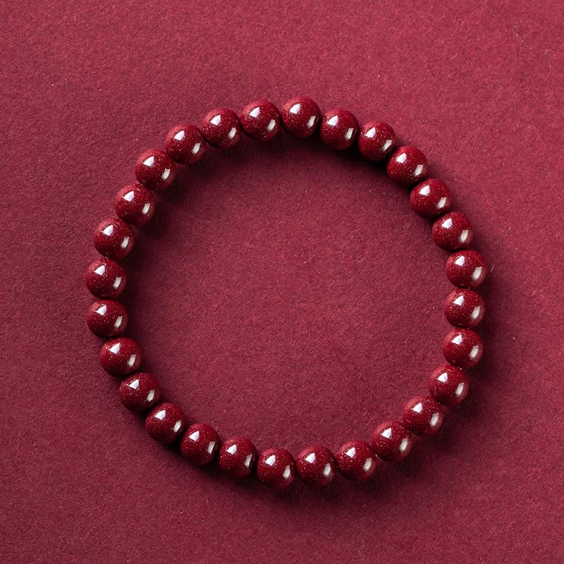 Genuine Natural Cinnabar Wanshan Bracelet - High Content Red & Purple Design for Men/Women