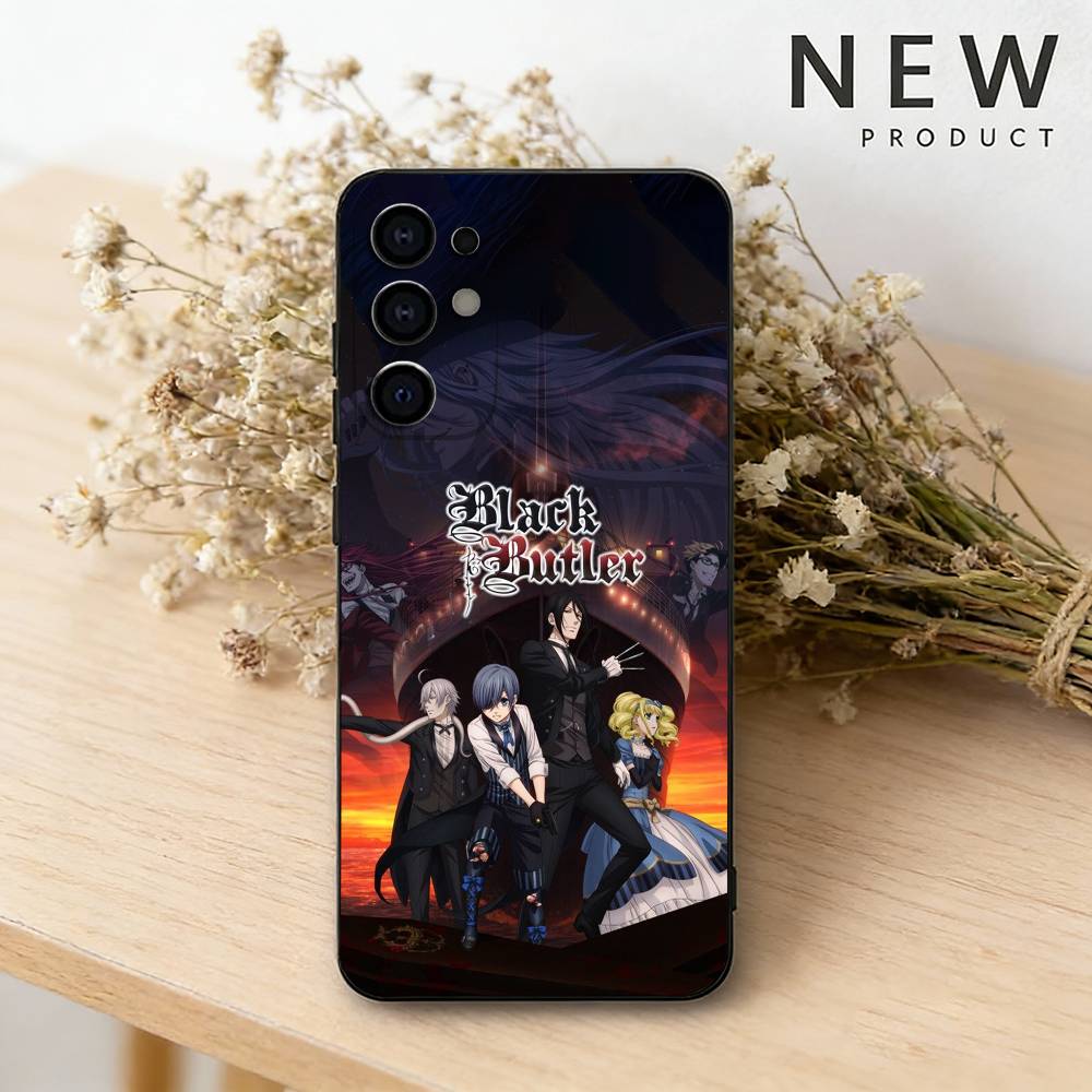 Anime B-Black B-Butler Phone Case For Samsung S26,25,24,23,22,21,20,30,Ultra,Plus,Fe,Lite Black Shell