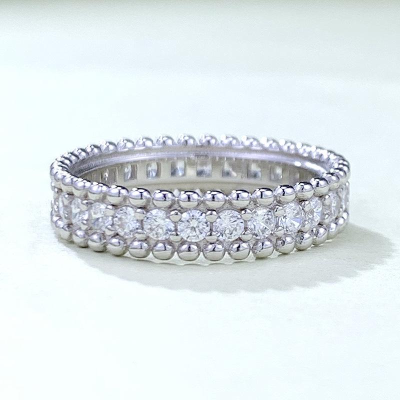 

Xiancan S925 Silver Narrow Band Starry Diamond Ring for Women Size 5