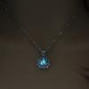 Creative Hollowed Lotus Glow In The Dark Pendant Necklace Luminous Jewelry Chain