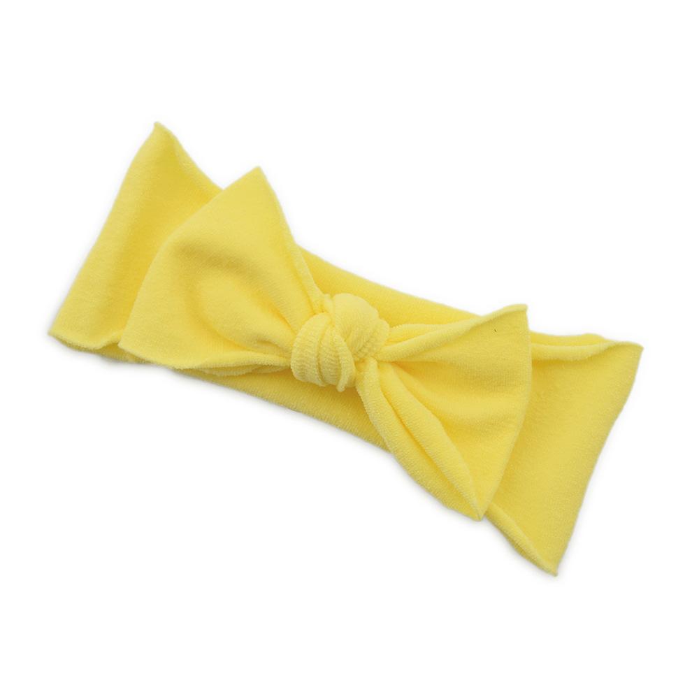 Çocuk Naylon Dikişsiz Fiyonklu Saç Bandı Elastik Saç Bandı Bebek Başlığı Bebek Saç Aksesuarları Düz Renk Düğümlü Saç Bandı