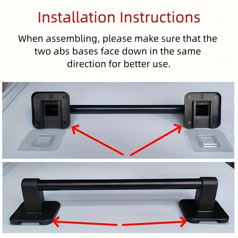 Suitable for Towels and Face Cloths, Black No-Drill Wall-Mounted Towel Rack, Strong Load Capacity Support Bracket, Space-Saving