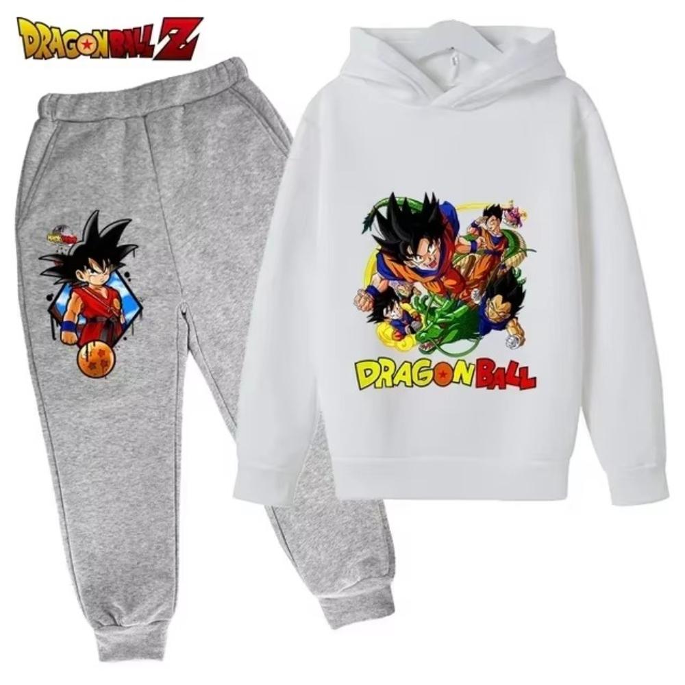 New Dragon Ball Hoodie Kids Spring Sportswear Boys and Girls Goku Sweatshirt Boys Clothes Girls Set Hoodie Pantsuit Children Y2K