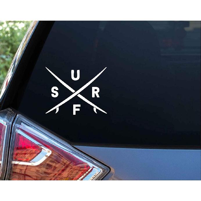 Black/Sliver Surf Sticker Creative Decal Vinyl Car Styling Accessories Auto Car Window Bumper Decal S149 (White)