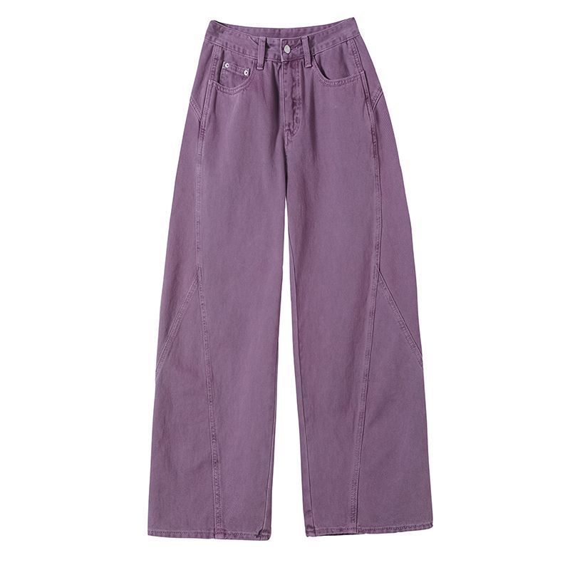 Wide Leg Denim Pants Loose Fit High Waist Spring Summer Casual Trousers