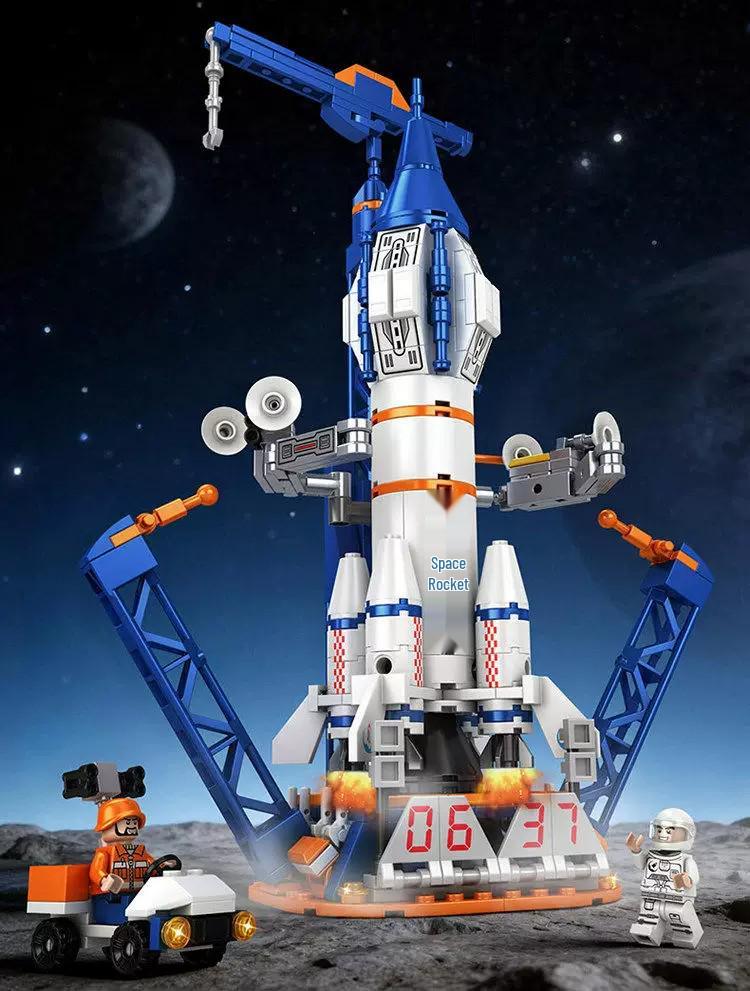 LEGO-Compatible Space Rocket Building Blocks Model - Children's Educational Toy Gift