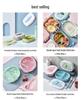 Scatola Bento Ovalare a Cartoni Animati: Lunch Box Portatile con Scomparti, Adatta al Microonde, per Studenti e Adulti