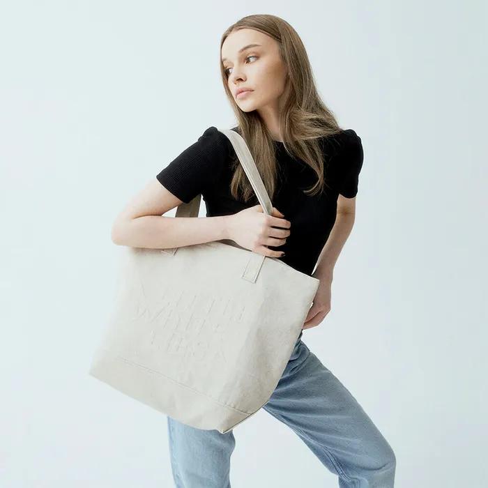 CANDY CRUSH DENIM TOTE h BEIGE