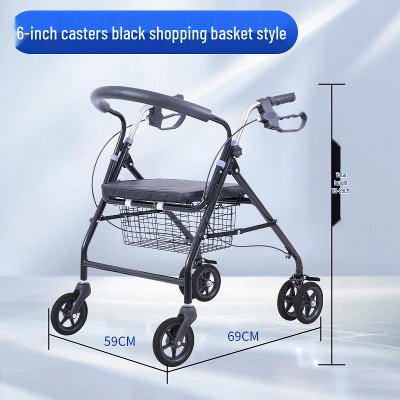 Korean Folding Walker with Wheels – Walking Aid and Shopping Cart
