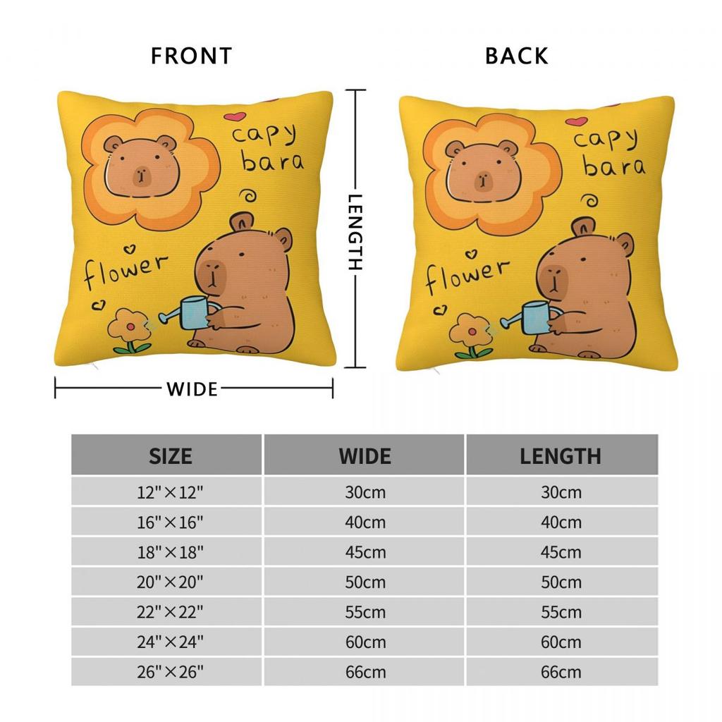 Cute Kapibara Capybara Pillow Case Cartoon Cushion Cover Soft Custom Pillow Cover Vintage Pillowcases For Sofa Home Decorative
