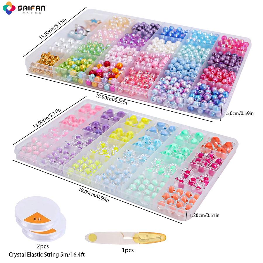 Cross-Border Ocean Pearl Stringing DIY Set: Acrylic Bead Jewelry Accessories