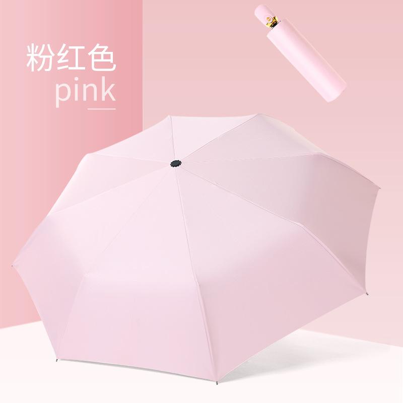 Automatic umbrella rain and shine vinyl cartoon cute sun umbrella creative tri-fold umbrella