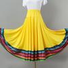 Ethnische Regenbogen Tanzrock: Elastischer Bund, Halblang für Standardtanz & Xinjiang-Tanz