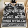 1PC Blues Brothers Print Flannel Blanket, High Quality Comfortable for All Seasons, Home Decor, Warmth and Comfort, Perfect for Christmas Gifts