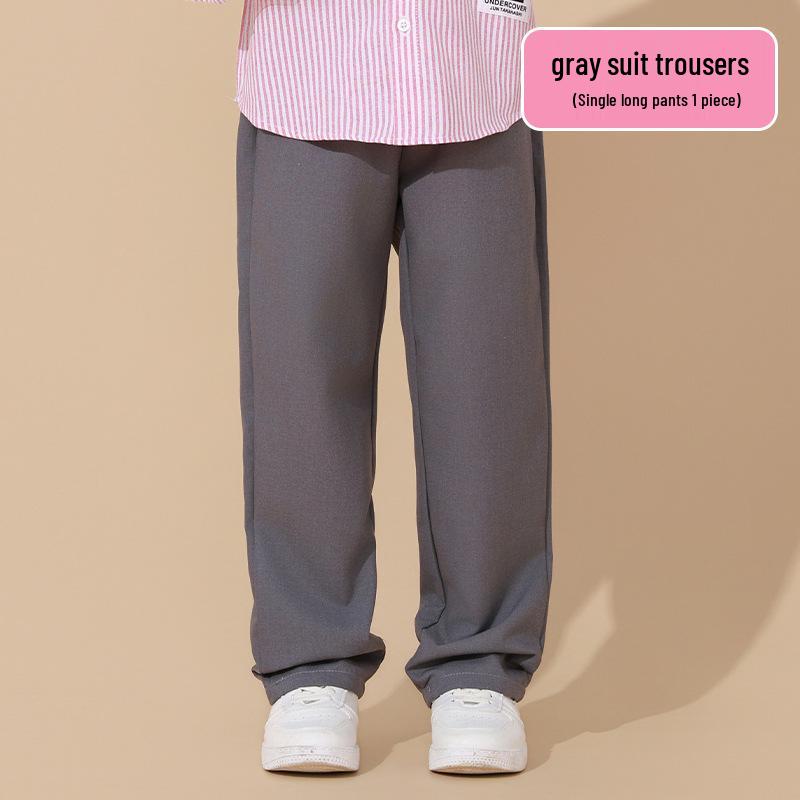 Kids' Academy-Style Striped Shirt & Dress Pants for Choir or Sports Meet