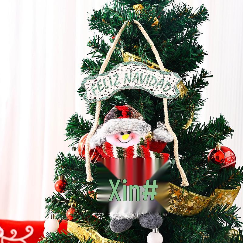 Christmas KT Fabric Santa Claus Hand-Raised Doll Pendant - Tree Ornament & Holiday Scene Decoration