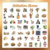 50 Pieces of Aesthetic Stickers, Ethnic Style Waterproof Wall Art for DIY Luggage, Water Cup, Notebook and More.