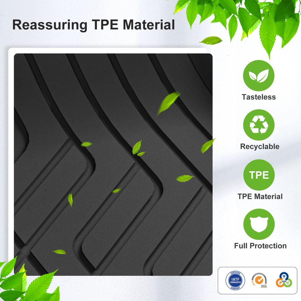 Smabee Left Drive for Chery Explore 06/JAECOO J7 PHEV 2024-2026 (SHS Hybrid Only) Car Floor Mats Trunk Pad TPE All Weather Black