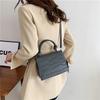 Trendy Small Square Bag Fashionable Korean Style Casual Crossbody Purse In Black And White